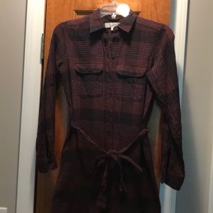 Loft- Plaid shirt dress XSP